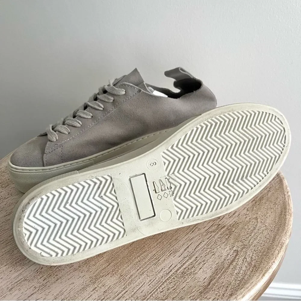 Who What Wear Daria Suede Platform Lace Up Sneakers in Gray, 8, NWOB